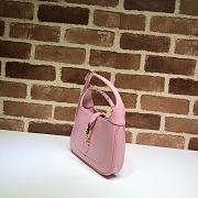 Gucci Mini Jackie In White Hobo Bag In Pink 637091 Size 19x13x3cm - 3