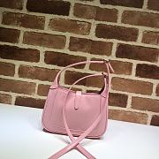 Gucci Mini Jackie In White Hobo Bag In Pink 637091 Size 19x13x3cm - 2