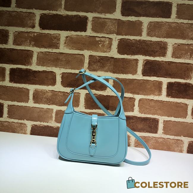 Gucci Mini Jackie In White Hobo Bag In Blue 637091 Size 19x13x3cm - 1