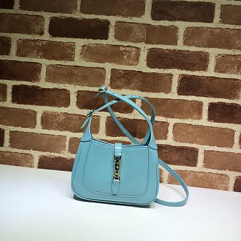 Gucci Mini Jackie In White Hobo Bag In Blue 637091 Size 19x13x3cm