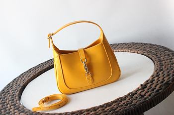 Gucci Mini Jackie In White Hobo Bag In Yellow 637091 Size 19x13x3cm