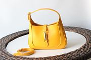Gucci Mini Jackie In White Hobo Bag In Yellow 637091 Size 19x13x3cm - 6