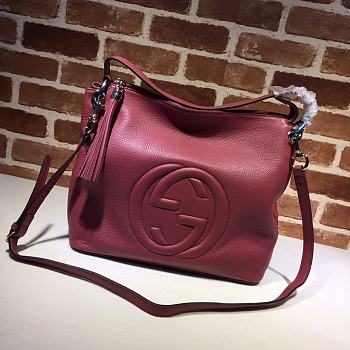 Gucci Soho Shoulder Bag In Wine Red 408825 Size 35x35x15cm