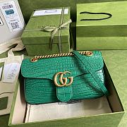 Gucci GG Marmont In Blue Crocodile Leather Shoulder Bag 26cm - 1