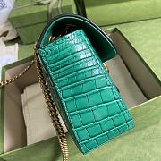 Gucci GG Marmont In Blue Crocodile Leather Shoulder Bag 26cm - 6