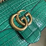 Gucci GG Marmont In Blue Crocodile Leather Shoulder Bag 26cm - 4