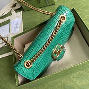 Gucci GG Marmont In Blue Crocodile Leather Shoulder Bag 26cm - 3