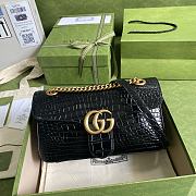 Gucci GG Marmont In Black Crocodile Leather Shoulder Bag 26cm - 1