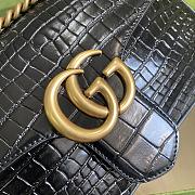 Gucci GG Marmont In Black Crocodile Leather Shoulder Bag 26cm - 6