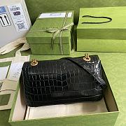 Gucci GG Marmont In Black Crocodile Leather Shoulder Bag 26cm - 5