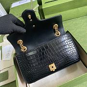 Gucci GG Marmont In Black Crocodile Leather Shoulder Bag 26cm - 4