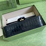 Gucci GG Marmont In Black Crocodile Leather Shoulder Bag 26cm - 2