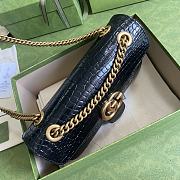 Gucci GG Marmont In Black Crocodile Leather Shoulder Bag 26cm - 3
