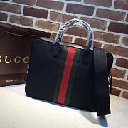 Gucci Web GG Supreme Briefcase In Black 387102 Size 37x29x6.5cm - 5