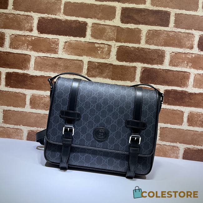Gucci Messenger Bag In Black GG Supreme 658542 Size 28x24x8.5cm - 1