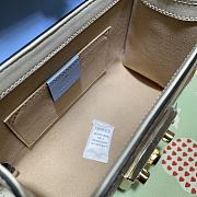 Gucci Padlock In Blue Heart Apple Pattern Small Shoulder Bag 409487  - 6