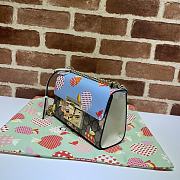 Gucci Padlock In Blue Heart Apple Pattern Small Shoulder Bag 409487  - 4