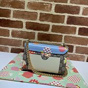 Gucci Padlock In Blue Heart Apple Pattern Small Shoulder Bag 409487  - 2