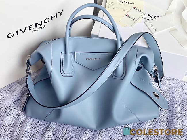 Givenchy Antigona Soft Tote Bag In Sky Blue BB50F Size 45x9x35cm - 1