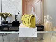 Chanel Classic Flap Bag In Yellow Calfskin Quilted Leather Size 25.5cm - 4