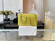 Chanel Classic Flap Bag In Yellow Calfskin Quilted Leather Size 25.5cm - 6