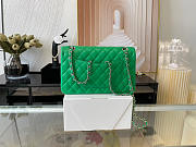 Chanel Classic Flap Bag In Green Calfskin Quilted Leather Size 25.5cm - 6