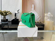Chanel Classic Flap Bag In Green Calfskin Quilted Leather Size 25.5cm - 5