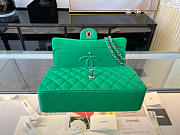 Chanel Classic Flap Bag In Green Calfskin Quilted Leather Size 25.5cm - 4
