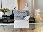 Chanel Classic Flap Bag In Dusty Grey Calfskin Quilted Leather Size 25.5cm - 1