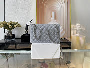 Chanel Classic Flap Bag In Dusty Grey Calfskin Quilted Leather Size 25.5cm - 5
