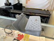 Chanel Classic Flap Bag In Dusty Grey Calfskin Quilted Leather Size 25.5cm - 6