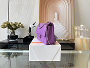 Chanel Classic Flap Bag In Purple Calfskin Quilted Leather Size 25.5cm - 2