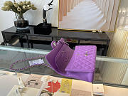 Chanel Classic Flap Bag In Purple Calfskin Quilted Leather Size 25.5cm - 6