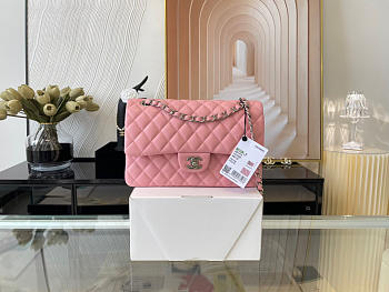 Chanel Classic Flap Bag In Pink Calfskin Quilted Leather Size 25.5cm