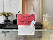 Chanel Classic Flap Bag In Rose Calfskin Quilted Leather Size 25.5cm - 1
