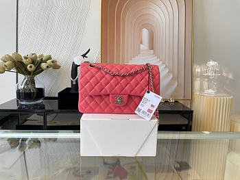 Chanel Classic Flap Bag In Rose Calfskin Quilted Leather Size 25.5cm