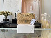 Chanel Classic Flap Bag In Beige Calfskin Quilted Leather Size 25.5cm - 1