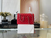 Chanel Classic Flap Bag In Red Calfskin Quilted Leather Size 25.5cm - 2