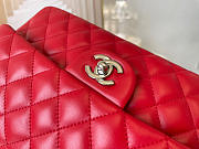 Chanel Classic Flap Bag In Red Calfskin Quilted Leather Size 25.5cm - 3