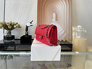 Chanel Classic Flap Bag In Red Calfskin Quilted Leather Size 25.5cm - 5