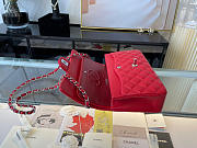 Chanel Classic Flap Bag In Red Calfskin Quilted Leather Size 25.5cm - 6