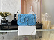 Chanel Classic Flap Bag In Blue Calfskin Quilted Leather Size 25.5cm - 2
