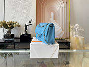 Chanel Classic Flap Bag In Blue Calfskin Quilted Leather Size 25.5cm - 3