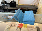 Chanel Classic Flap Bag In Blue Calfskin Quilted Leather Size 25.5cm - 4