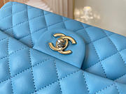Chanel Classic Flap Bag In Blue Calfskin Quilted Leather Size 25.5cm - 6