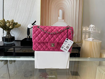 Chanel Classic Flap Bag In Blush Calfskin Quilted Leather Size 25.5cm