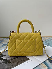 Coco Chanel Mini Hand Bag In Yellow Calfskin Leather Size 13×19×9cm - 6