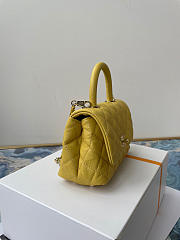 Coco Chanel Mini Hand Bag In Yellow Calfskin Leather Size 13×19×9cm - 5