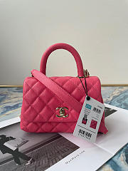 Coco Chanel Mini Hand Bag In Blush Calfskin Leather Size 13×19×9cm - 1