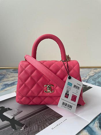 Coco Chanel Mini Hand Bag In Blush Calfskin Leather Size 13×19×9cm